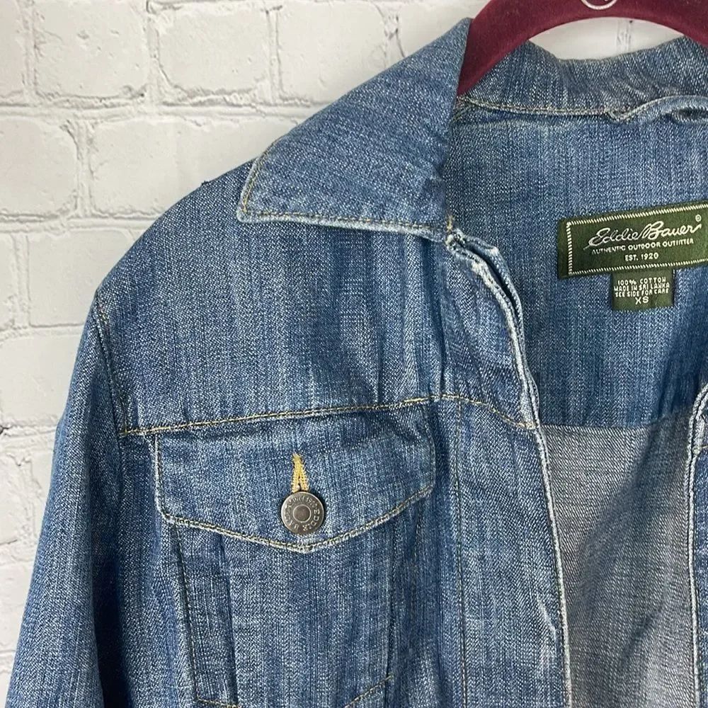 Eddie Bauer Jean Jacket Button Up Size XS - Picture 4 of 8